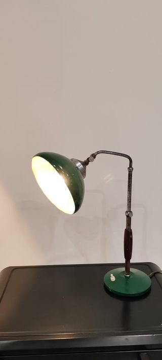 Lampada ministeriale vintage metallo legno