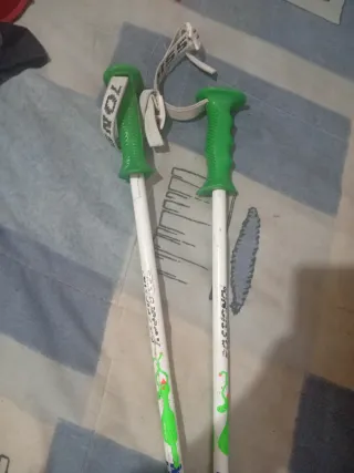 Bastones de esquí verdes
