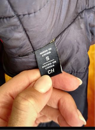 Parka Tommy Hilfiger amarilla y azul Talla S