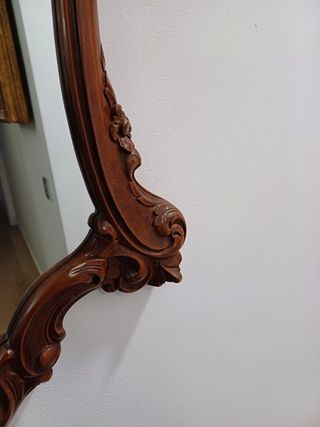 Consola y espejo madera maciza antiguos