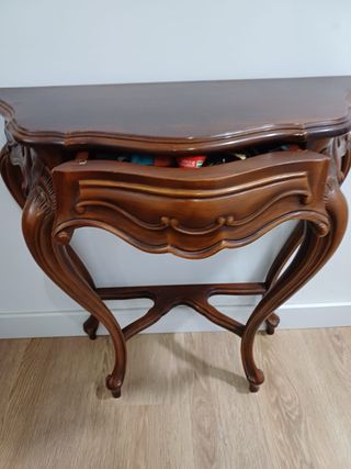 Consola y espejo madera maciza antiguos