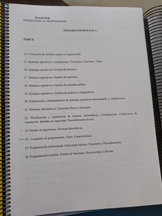 Temario oposiciones PES SAI informatica