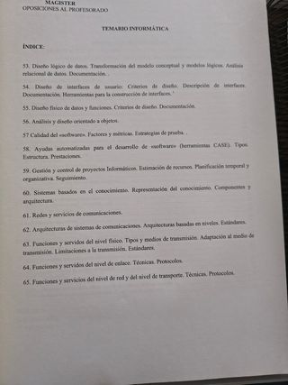 Temario oposiciones PES SAI informatica