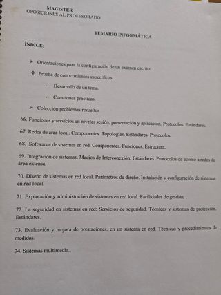 Temario oposiciones PES SAI informatica