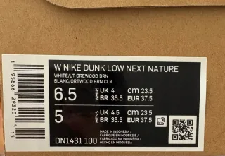 Nike Dunk Beige/Blanco Talla 37.5