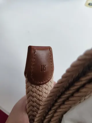 Cinturón trenzado piel beige y marrón NUEVO