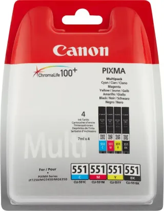 Pack 4 Cartuchos Canon 551 Multipack Originales