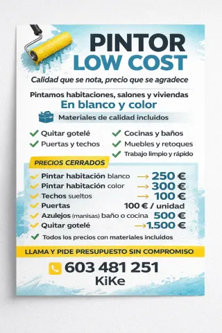 Pintor Low Cost: Pintura de interiores