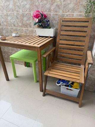 Conjunto Terraza Teka  mesa y dos sillas