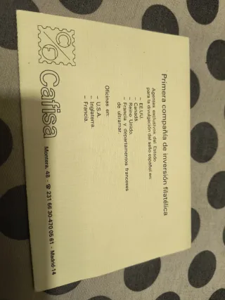 Sobre Antiguo Sellos Cafisa