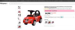 Coche Correpasillos HOMCOM Rojo