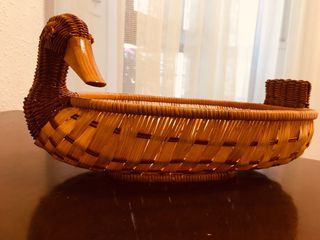 Panera tela gallo portugués y Pato mimbre