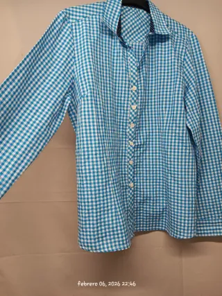Camisa de vestir para mujer de cuadros