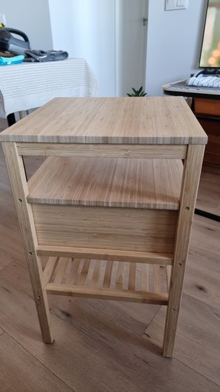 Mesita noche NORDKISA bambú IKEA 40x40