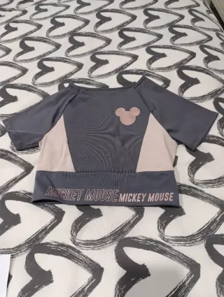 Top Disney Mickey Mouse Gris y Rosa 9-10 años