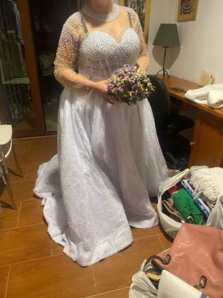Vestido de Novia Perlas y Lentejuelas