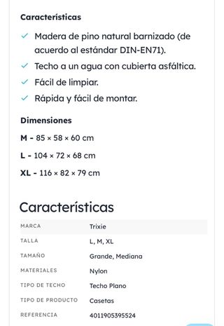 Caseta Perro Trixie Talla L