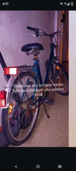 Bicicleta antigua azul 100$