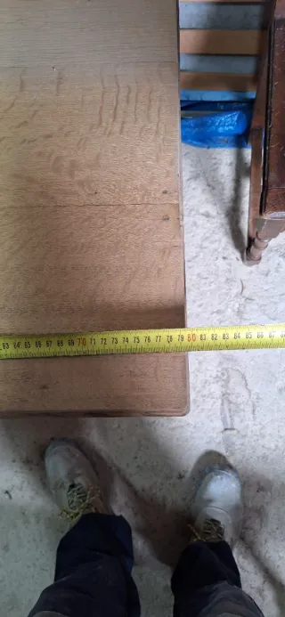 Mesa y 4 Sillas Antiguas Madera