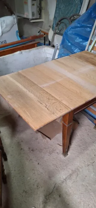 Mesa y 4 Sillas Antiguas Madera