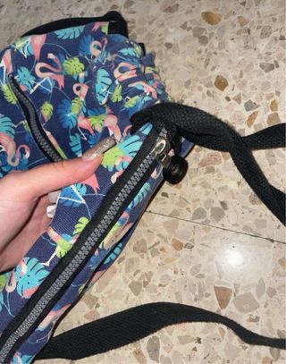 Mochila de tela con flamencos
