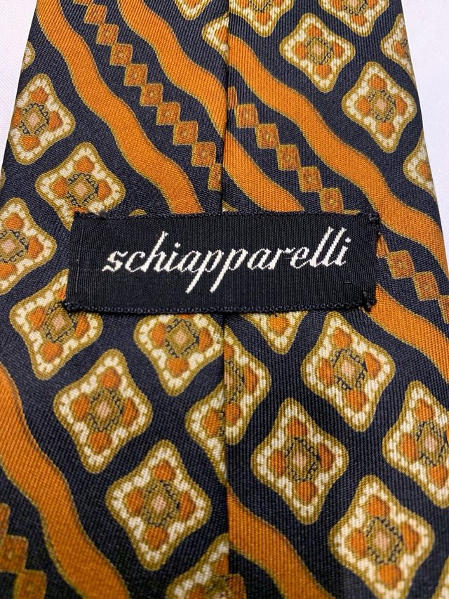 Corbata Schiapparelli con estampado geométrico