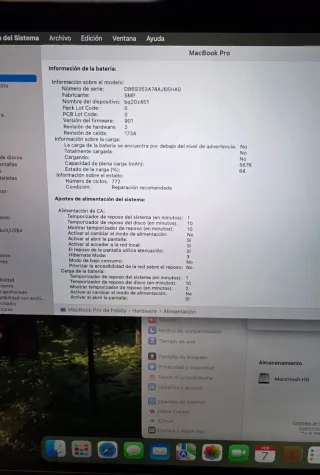 Macbook pro 15"2019 i9 32gb 500gb perfecto estado