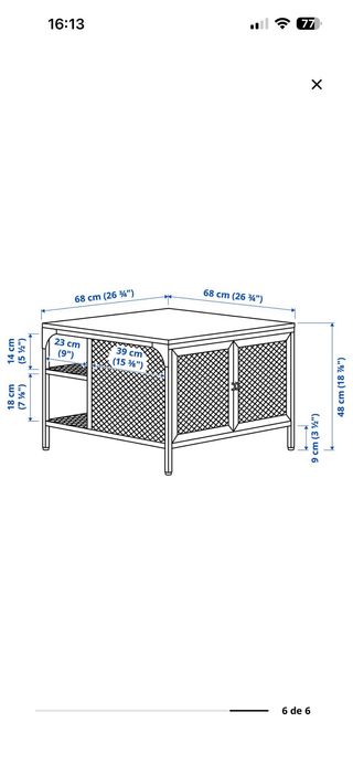 Mesa de centro con almacenaje FJALLBO