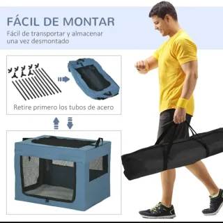 Transportín Perros y Gatos Azul/Gris