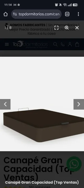 Canapé 150cm Top Dormitorios Marrón