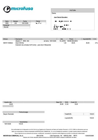 Zoom EXH-6e Cápsula Dual XLR/TRS