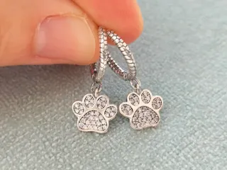Pendientes aro huella mascota plata de ley