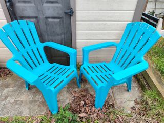 Sillas de jardín azules de resina (2 unidades)