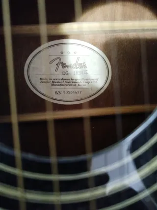 Guitarra Acústica Fender DG18BLK Negra