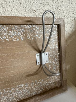 Perchero de pared madera y metal