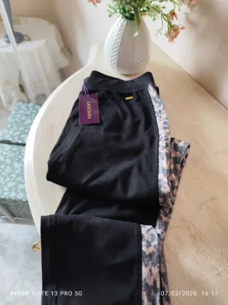 Pantaloni LASCANA neri banda maculata taglia 42/44