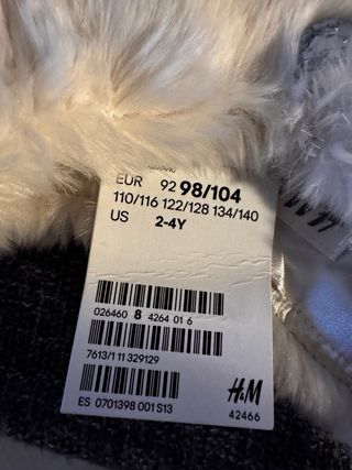 Rebequita pelo blanco niña