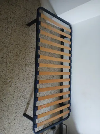 Somier individual metálico y madera