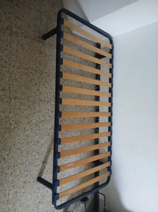 Somier individual metálico y madera