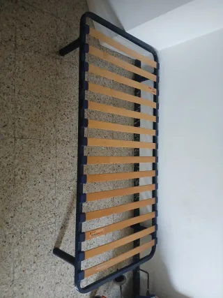 Somier individual metálico y madera