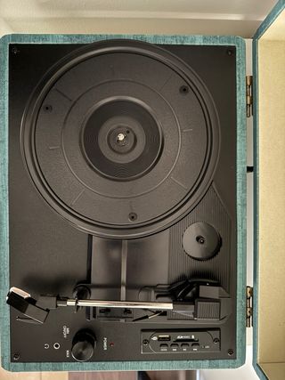 Tocadiscos Maletín Azul y Beige