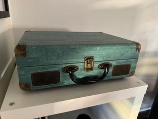 Tocadiscos Maletín Azul y Beige