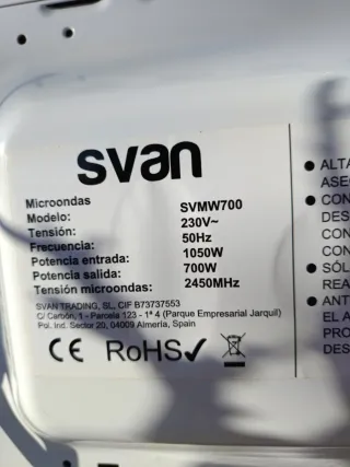 Microondas Svan Blanco