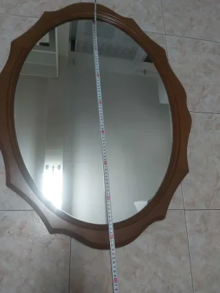 Espejo Ovalado Vintage Madera Tallada