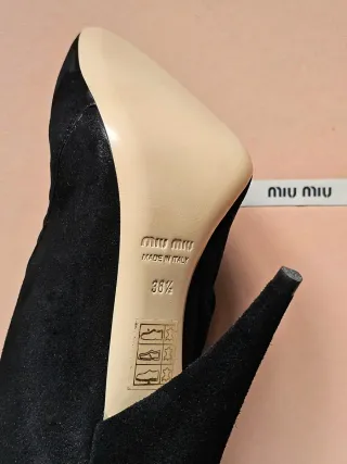 Stivali Miu Miu camoscio nero 38.5