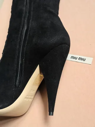 Stivali Miu Miu camoscio nero 38.5