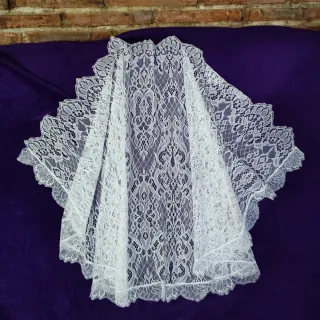 Mantilla fallera encaje blanco sirven para niñas