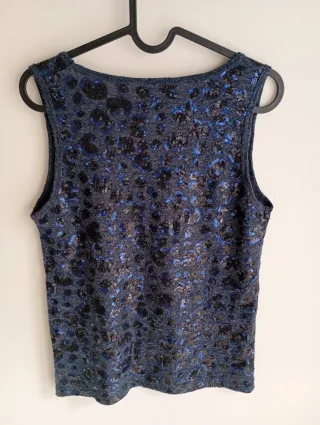 Top Kookai Animal Print Azul Marino Lentejuelas