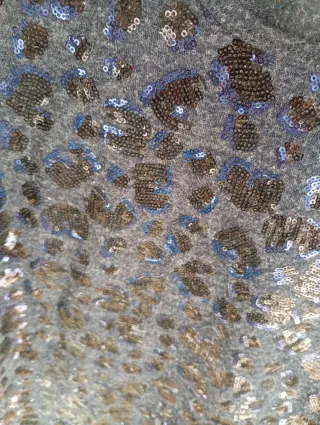 Top Kookai Animal Print Azul Marino Lentejuelas