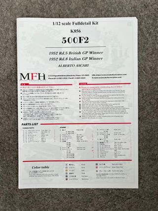 Model Factory Hiro 1/12 Ferrari 500F2